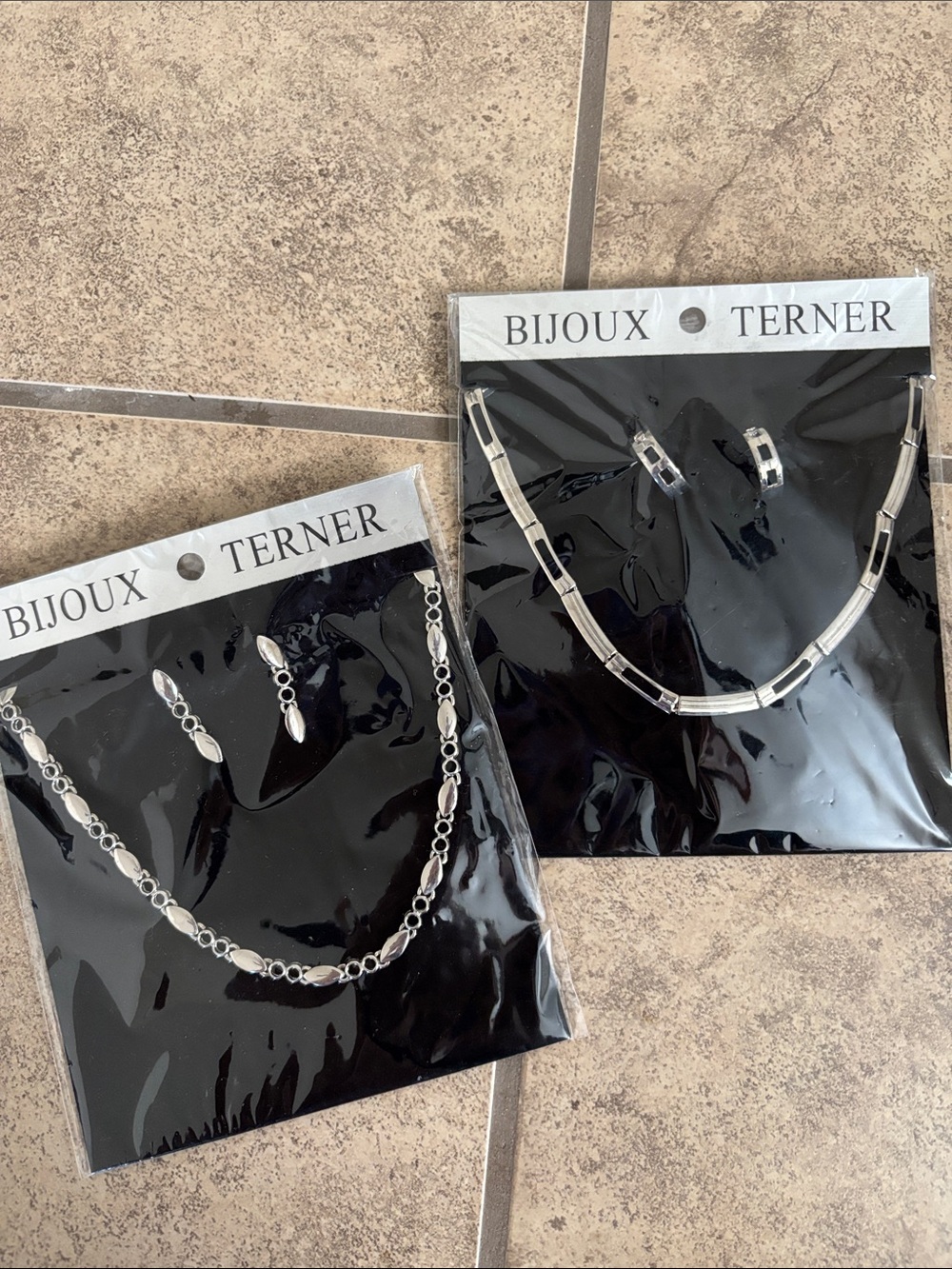 Two new Bijoux Terner Silver Tone Necklace and Earring Sets